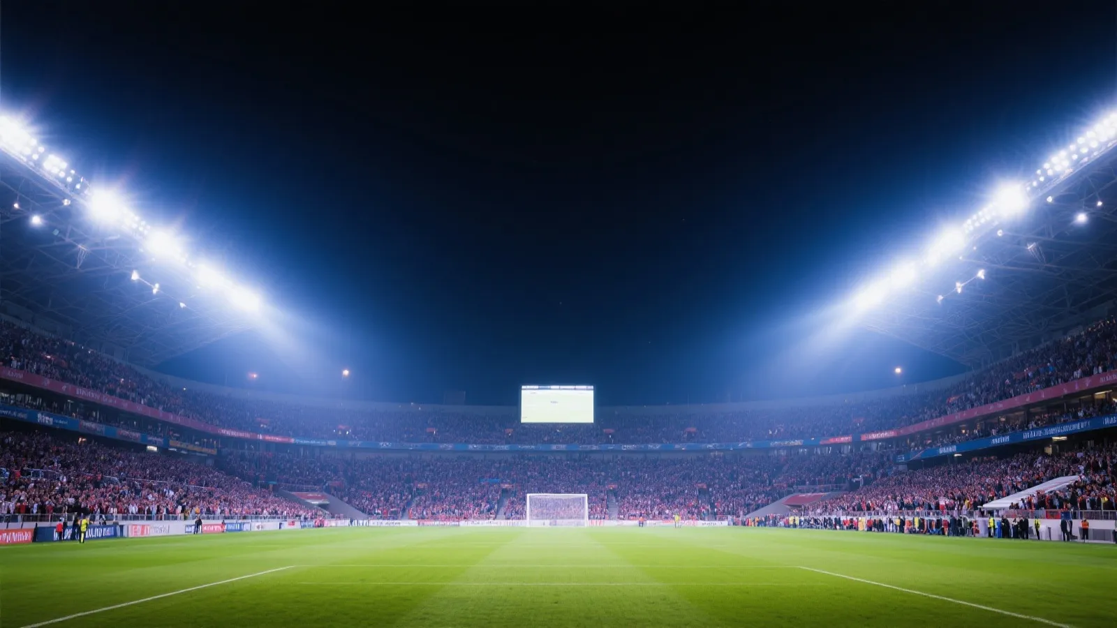 英超赛场夜色氛围图